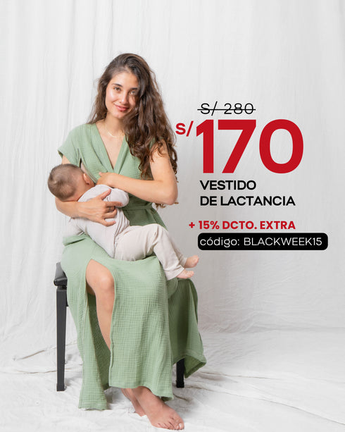 VESTIDO LARGO CON CINTURÓN EMBARAZO & LACTANCIA