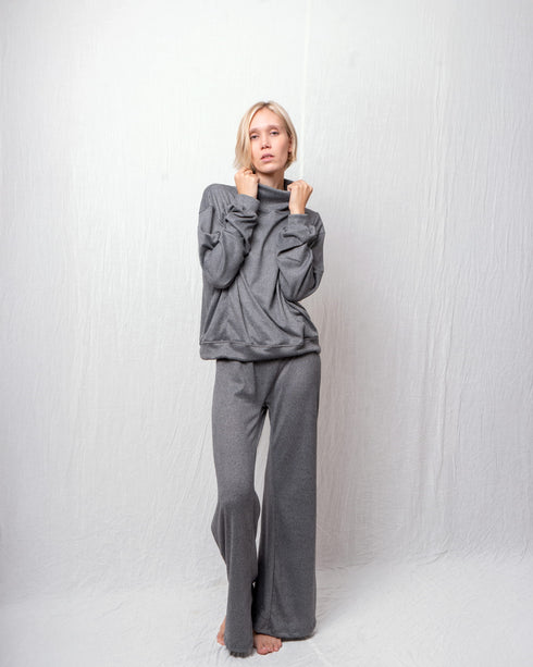 PANTALÓN ANCHO EMBARAZO & POST PARTO GRIS