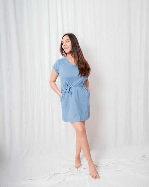 VESTIDO CON CINTURÓN EMBARAZO & LACTANCIA